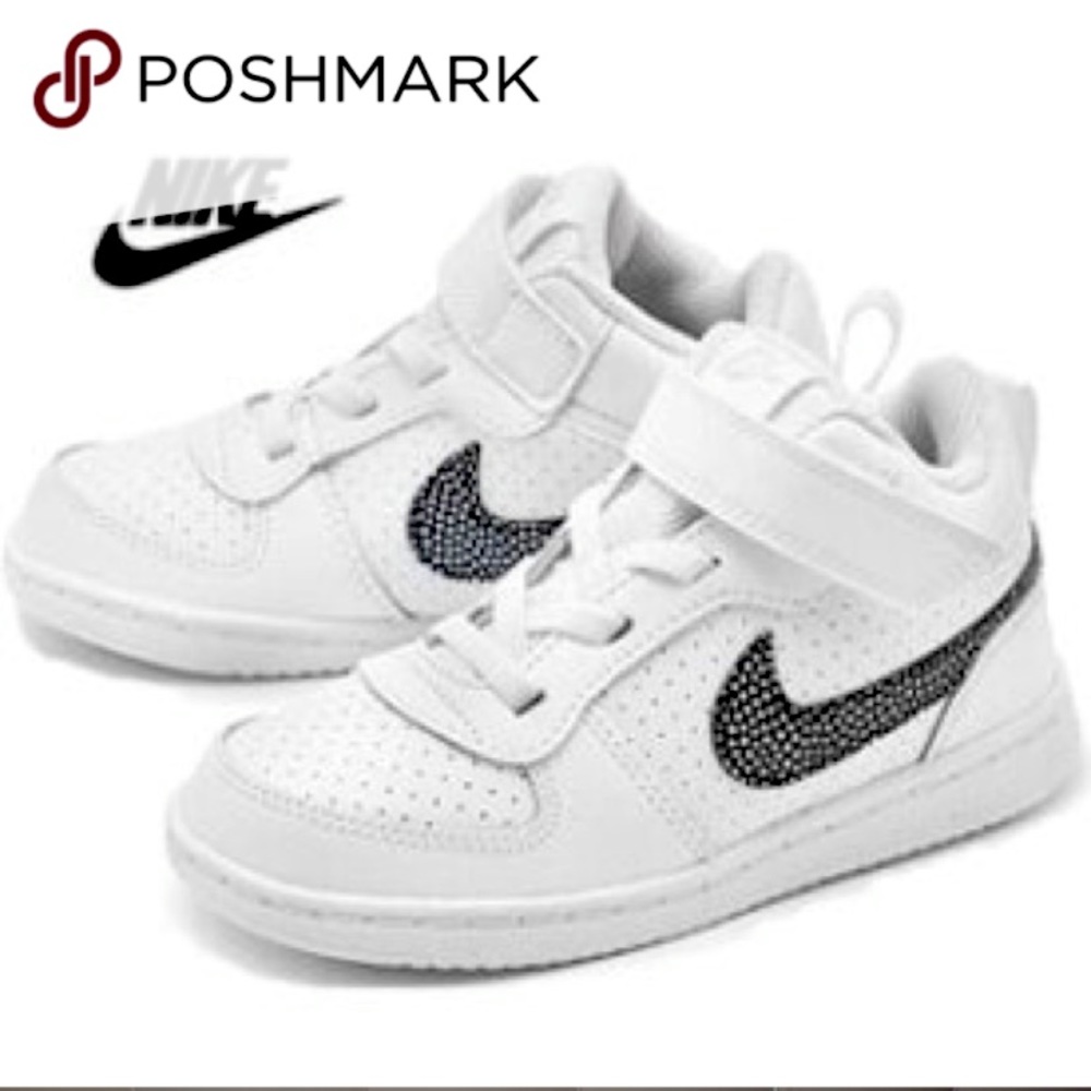 Nike Sneakers Court Borough White Black Swoosh Baby Size 7